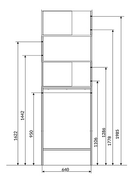 Шкаф Grunge Loft 200*66 Дуб вотан